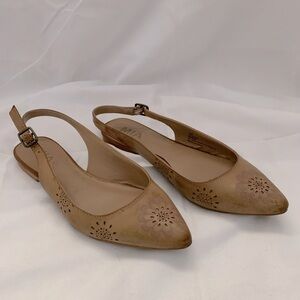 Mia Tan Faux Leather Slingback Flats